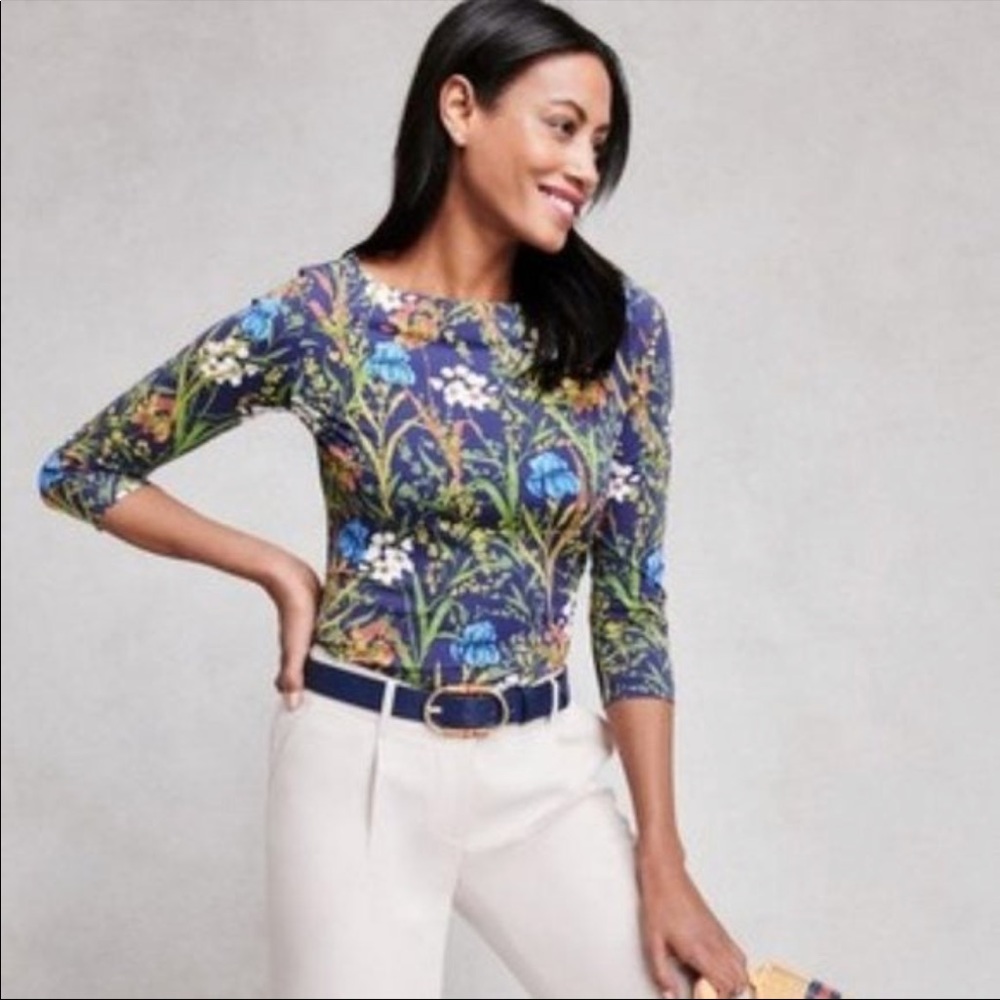 J. McLaughlin Wavesong Tee in Midnight Floral w/Catalina Cloth